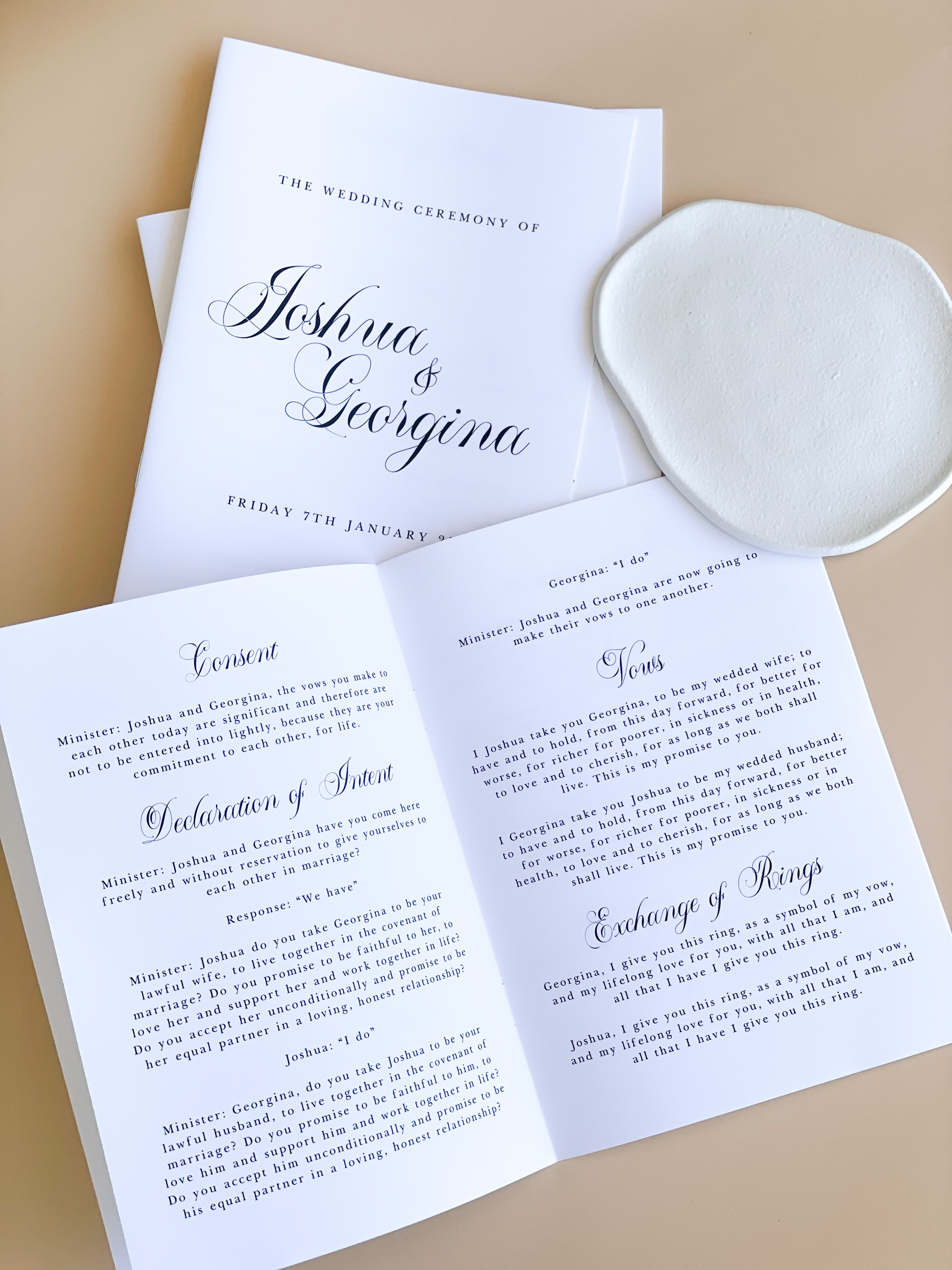 Georgina Ceremony Booklets