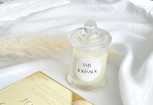 Mini candle favours - clear danube jar